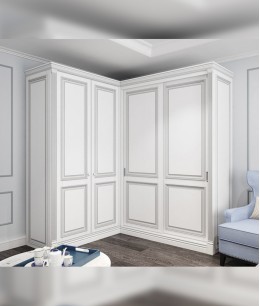 Белый шкаф в гостиную в классическом стиле
