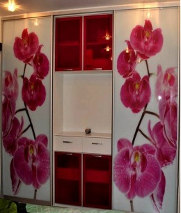 Шкаф купе с фотопечатью орхидеи